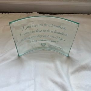 Winnie the Pooh Quote Etched Glass Desk Decor